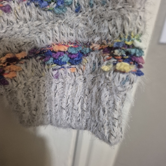 Women's SweaterDreamers by Debut Women's Open Front Rainbow Cardigan M/L - Picture 4 of 7